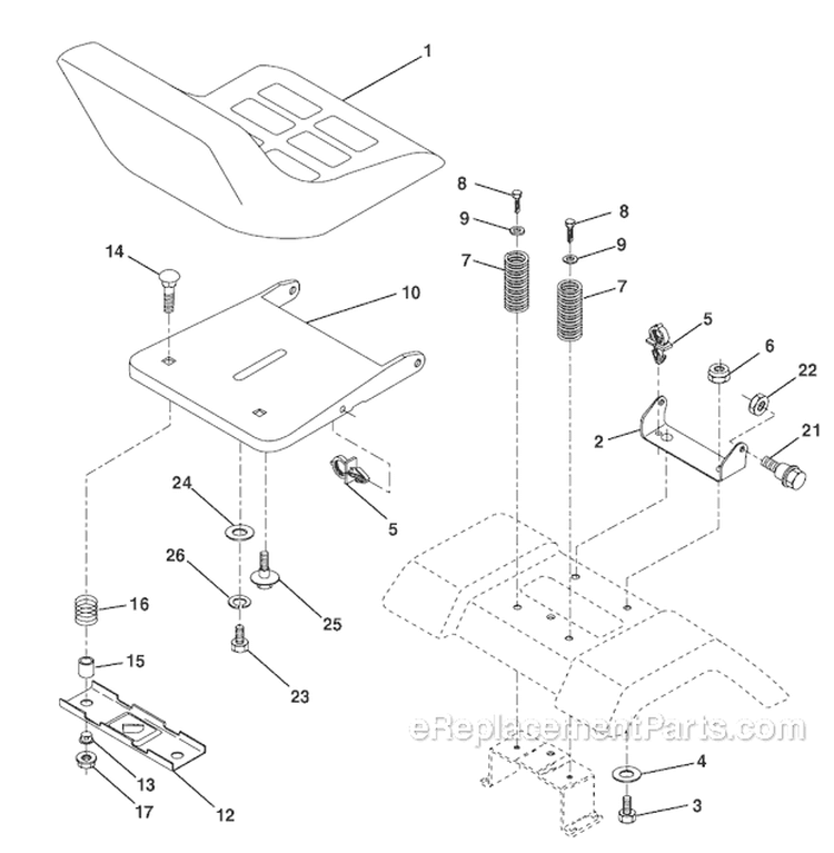Page F Diagram and Parts List for WE165T42A  Weed Eater Lawn Tractor